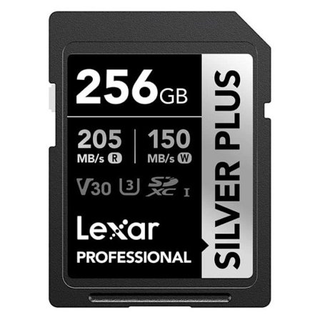 Lexar SD-kort silver plus UHS-1 256GB V30 R205/W150MB/S