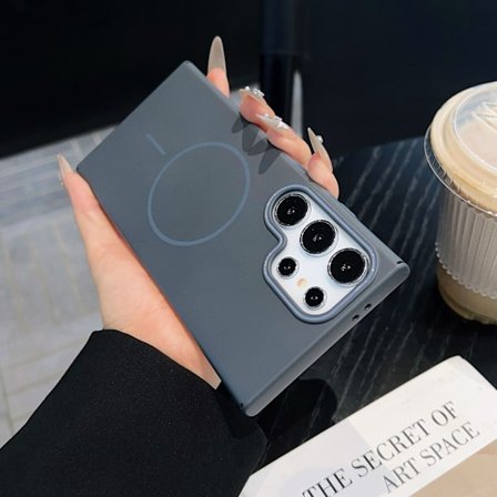 ING Samsung S25 Ultra telefondeksel, matt hardt deksel, karbongrå.