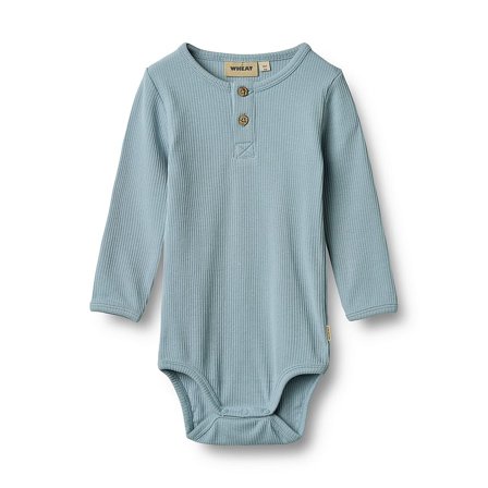 WHEAT Body Long Sleeve Benny Calm Blue Str 86/18 m, Tøj & Bolig, Børnetøj, Sparkedragter & Bodyer