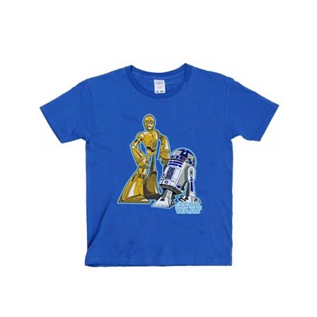 Star Wars Pojkar C-3PO Och R2-D2 Karaktär T-Shirt 7-8 År Roya Royal Blue 7-8 Years