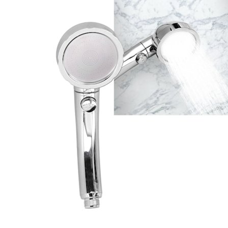 Dusjhode Bærbart Håndholdt 360 Graders Roterende Tre Moduser Trykk på En Knapp Vannstopp Dusj