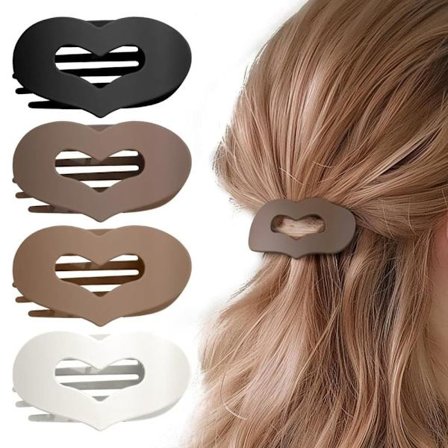 4-pak flade hårklemmer – ergonomiske, buede klemmer med stærkt greb, passer til tykt, tyndt og krøllet hår_TF_TF