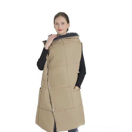 (Khaki) USB Elektrisk Tæppe Vest Elektrisk Opvarmet Sjal Udendørs W