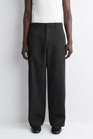 COS Cotton Wide-Leg Chinos in Black - Men