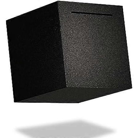 Svart sparegris i stål for ekte penger, sparegris for voksne, må knuses for å åpnes, ikke-åpningsbar sparegris i metall for kontanter, 12 cm * 12 cm