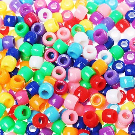 1800 st Pony Beads Bulk, Flerfärgade Plastarmband Pärlor Runda Regnbågs Pärlor för Smyckestillverkning