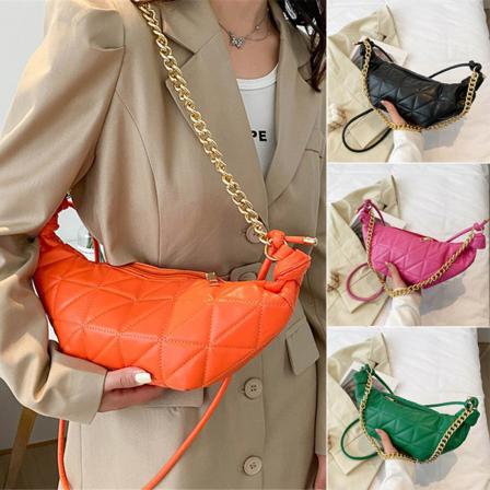 Axelväska i PU-läder Crossbody bärbar bröstväska orange