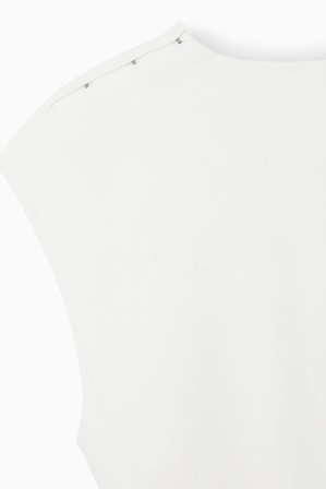 COS Women's Draped Asymmetric Maxi Dress in White