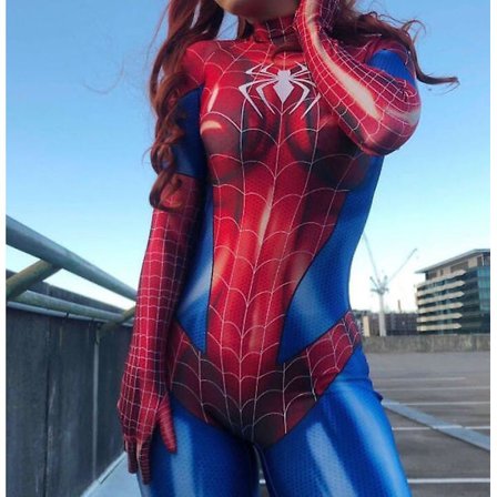 Spiderman Cosplay-kostym för kvinnor, Halloween påsk zy L