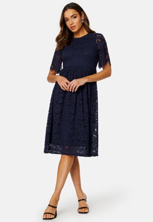 Happy Holly Mandie lace dress Dark blue Klær