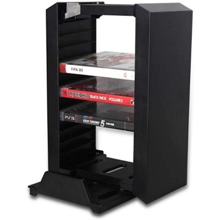 Multifunktionelt opbevaringsstativ til PS4, Sort