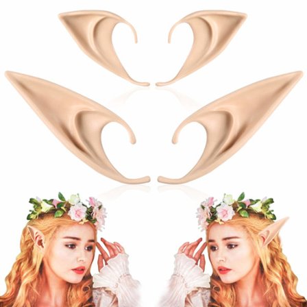 Keijukaisten haltiakorvat - Renessanssijuhlan pukeutumisnaamiointiasuste Elf Masquerade Vampire Fairy Ears (2 paria)