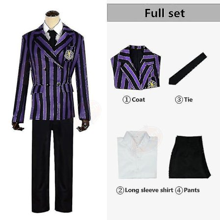 Wednesday Addams The Addams Family Nevermore Kostyme Uniform Dresssett Kvinneklær