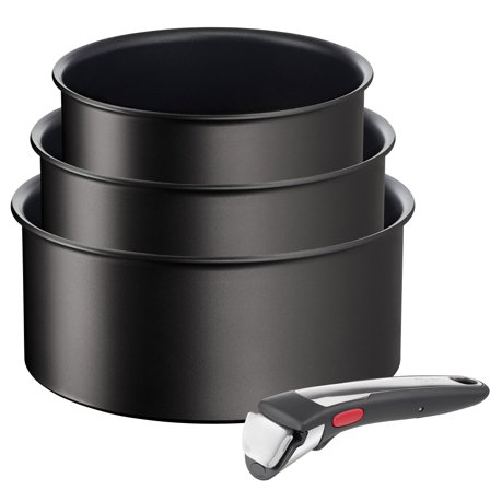 Tefal Ingenio Unlimited ON kaserolleset, 4 deler' - 'Svart