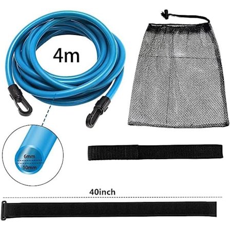 Simband för Pool Justerbar Simtränare Simmotståndband för Barn Vuxna 4M Simträning Band Lämpligt för Alla Pool