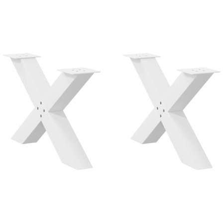 Soffbordsben X-formade 2 st vita 70x(42-43) cm stål