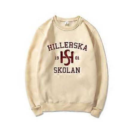 Young Royals Hillerska Skolan Genser Hillerska Skolan Hettegenser Dame Langermet Gensere Grafiske Hettegensere Streetwear Topper (XXXL khaki)