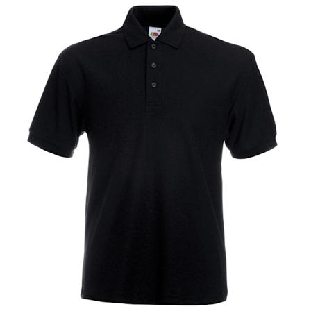 Fruit Of The Loom Herr 65/35 Heavyweight Pique Kortärmad Pol Black 2XL