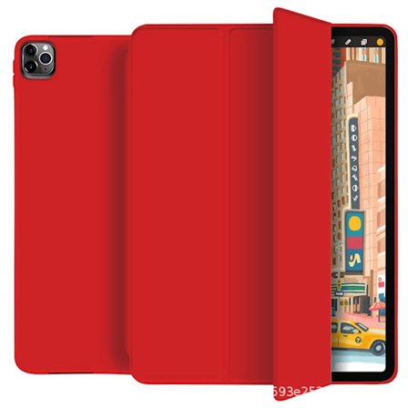 Kotelo iPad MINI5:lle, punainen takatarra, kynäpaikka, magneettinen liima, 2" silikoninen pehmeä hyväksytty