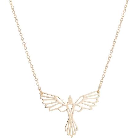 Origami-feniksilinnun riipuskaulakorut naisille ja miehille, geometrinen eläinkoru, hypoallergeeninen