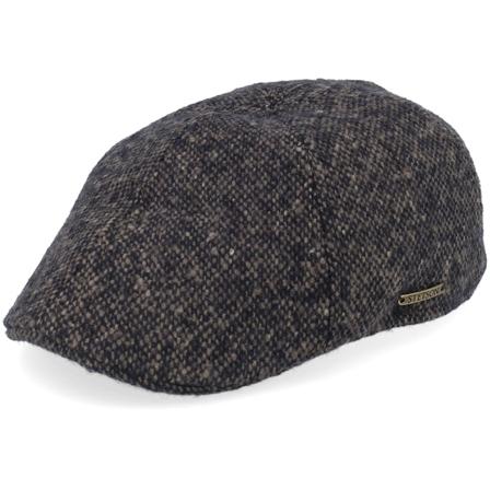 Stetson - Brown flatcap Czapka Z Daszkiem - Texas Donegal Wv Black/Mud Flat Cap @ Hatstore