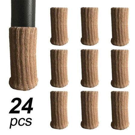 Møbelsokker, 24 stk., strikkede møbelfødder, beige KLB