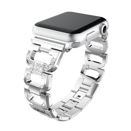Rhinestone Metallarmband Apple Watch Series 11 42mm Silver