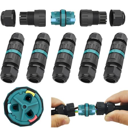 IP68 Vedenpitävä holkki ulkokäyttöön AWG:lle: 20-13, 2- tai 3-nastaisille telakointikaapeleille (5 kpl)