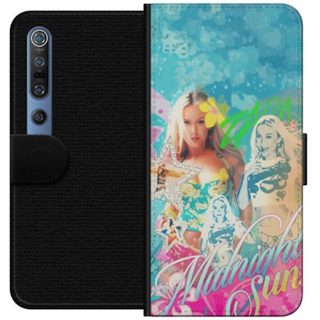 Yhteensopiva Lompakkokotelo Xiaomi Mi 10 Pro 5G Seikkailumaailma Steve, Creeper ja eläimillä värikkäässä palikkagrafiikassa