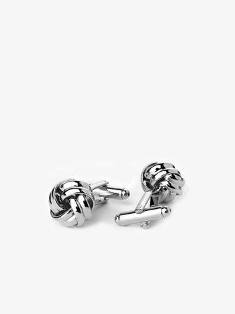 John Henric Men's Silver Cufflinks Knot Size Onesize