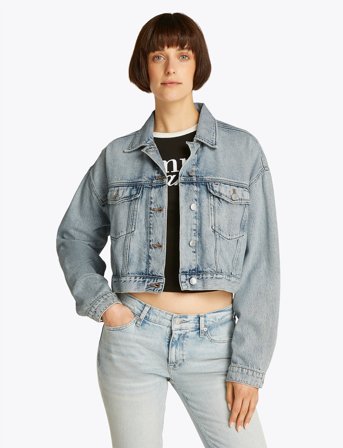Tommy Jeans Ovsz Crop Trucker Jacket Bi6012 - Blue - M