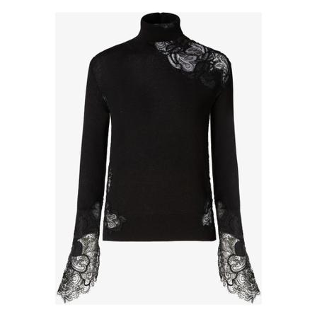 Ermanno Scervino High Neck Cashmere Sweater Sort, Dame