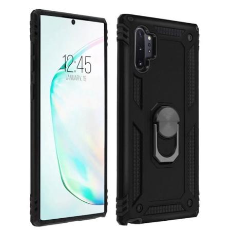 Galaxy Note 10 Plus etui Bi-materiale, stiv blød ring, videostøtte Sort