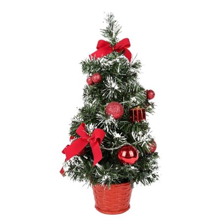 Kunstigt juletræ med grønt stativ Mini kunstigt juletræ med dekorationer Juleborddekoration Dekoreret Artificia 40 cm