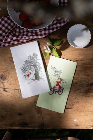 Astrid Lindgren Lotta-i-Bråkmakergata Servietter Hvit 16pk