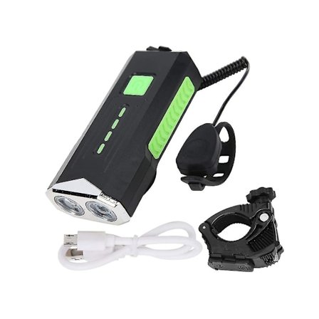 Cykelhorn Lys, Cykel Forlygte Cykel Vandtæt Lommelygte Horn Advarsel Usb Genopladelig Til Cykling(sort)