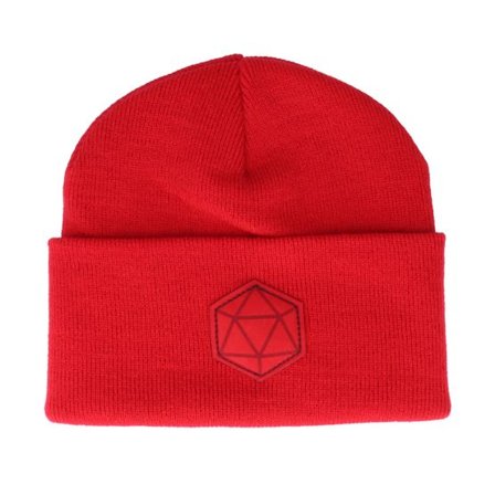 Gamerz - Röd cuff Beanie - D20 Patch Red Beanie @ Hatstore