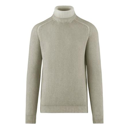 BomBoogie Cotton Wool Blend Tricot Turtleneck Grøn, Herre Rullekraver