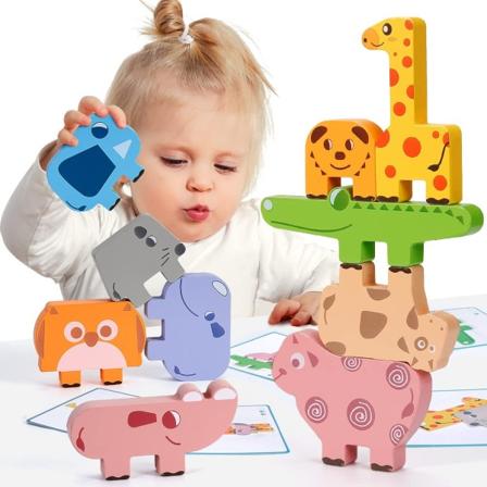 Montessorilegetøj, bloksortering og stabling af småbørn til 2-4 år, pædagogisk legetøj til børn Finmotorik læringsspil - Perfet