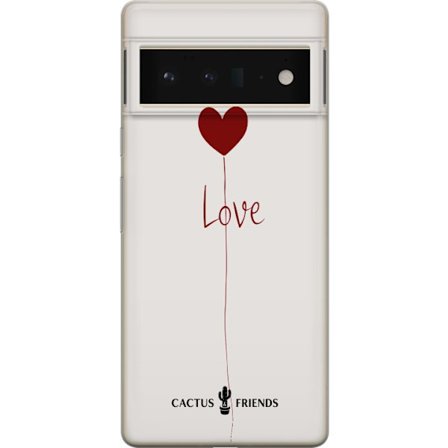 Kompatibelt Mobildeksel til Google Google Pixel 6 Pro Cactus and Friends - Love Balloon Minimal