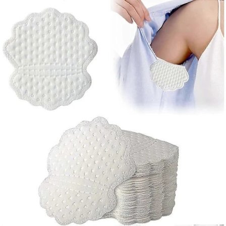 50 stk. Svetteabsorberende armhuleinnlegg, store selvklebende armhulebeskyttere