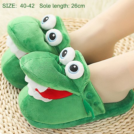 Tegneserie Crocodile Cotton Slippers Moving Funny Walking with Ope