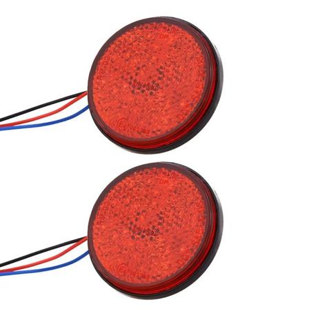 2 kpl Moottorijarru 24 LED Auton Pyöreät Takavalot Vilkkuvalo Kuorma-auton Sivuvaroituslamput B B