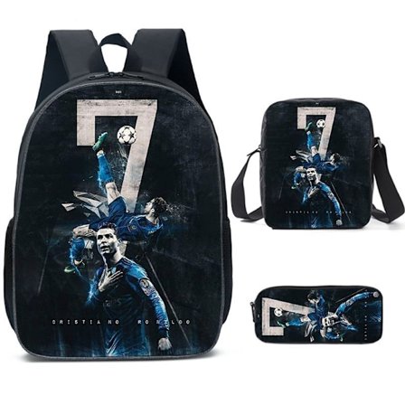 Fotboll Mr. Ryggsäck Axelväska Pennfodral Tredelat Set Grundskoleelev Ryggsäck