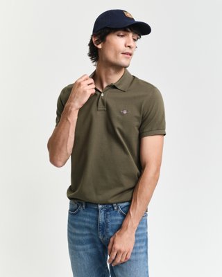 GANT - Klassisk piquéskjorte i slim fit til herre juniper green