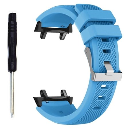 Huami Amazfit T-Rex 3 udskiftningsrem Twill Texture Blødt Silikone Watch Band med stik, skruetrækker - Himmelblå