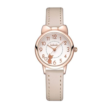 Analog klokke for barn, vanntett belteklokke - Beige