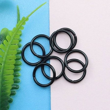 200 Stk10 mm Rund Karabinhage Åben Jump Ringe SORT