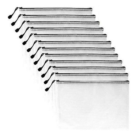 A3 Mappe, 12 stk. Plastlomme med Glidelås og Mesh, Informasjonsmappe