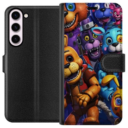 Kompatibelt Plånboksfodral till Samsung Samsung Galaxy S23+ Färgstarka animatroniska figurer inspirerade av Five Nights at Freddy’s, intensiv blic